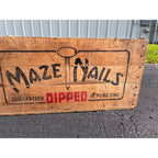 Vintage Wooden Wood Maze Nails Crate Advertising Shipping Box