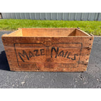 Vintage Wooden Wood Maze Nails Crate Advertising Shipping Box