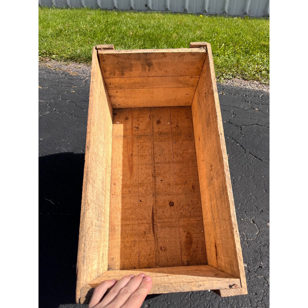 Vintage Wooden Wood Maze Nails Crate Advertising Shipping Box