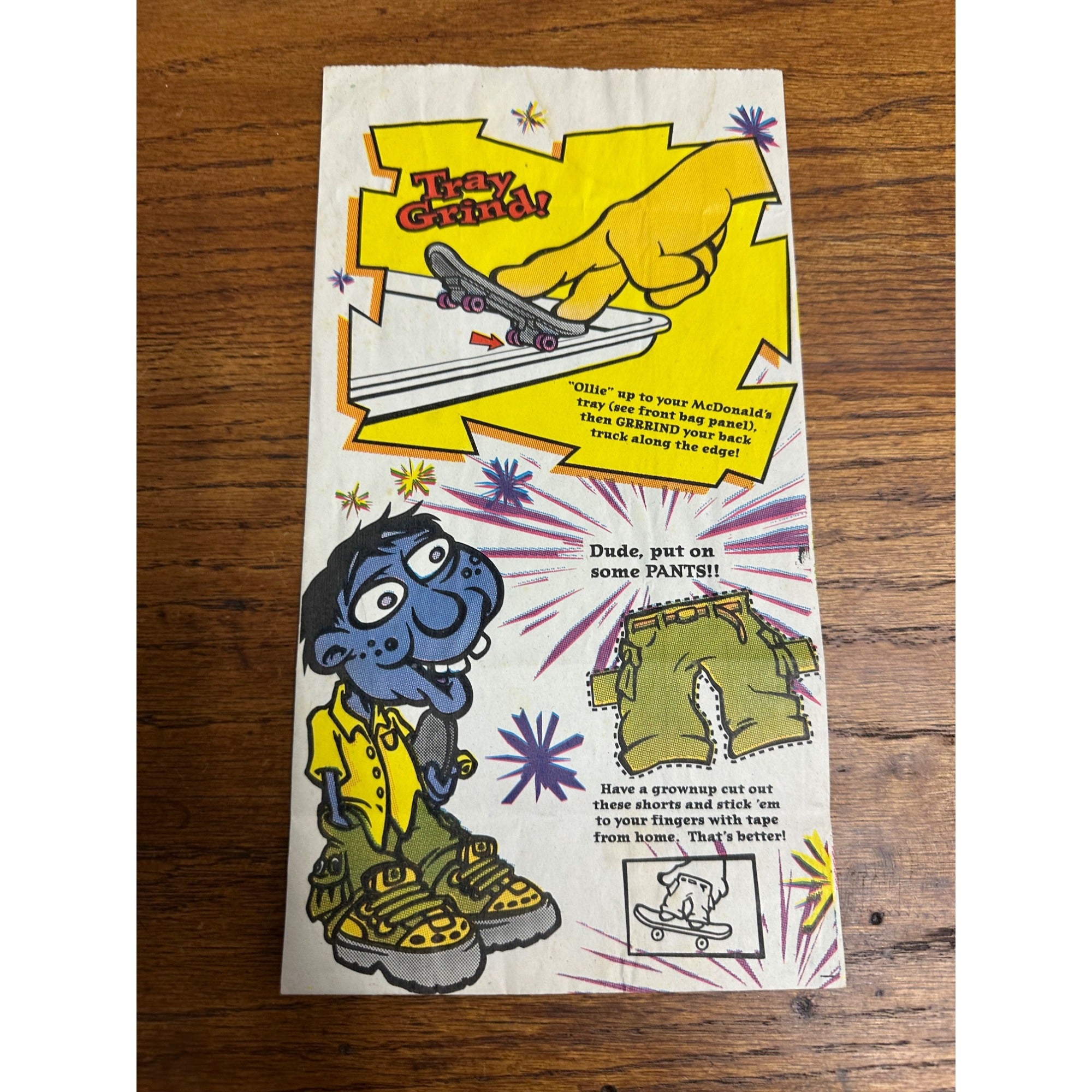 Vintage 2000 Mcdonalds Happy Meal Bag Finger Skate Board Pro Gear