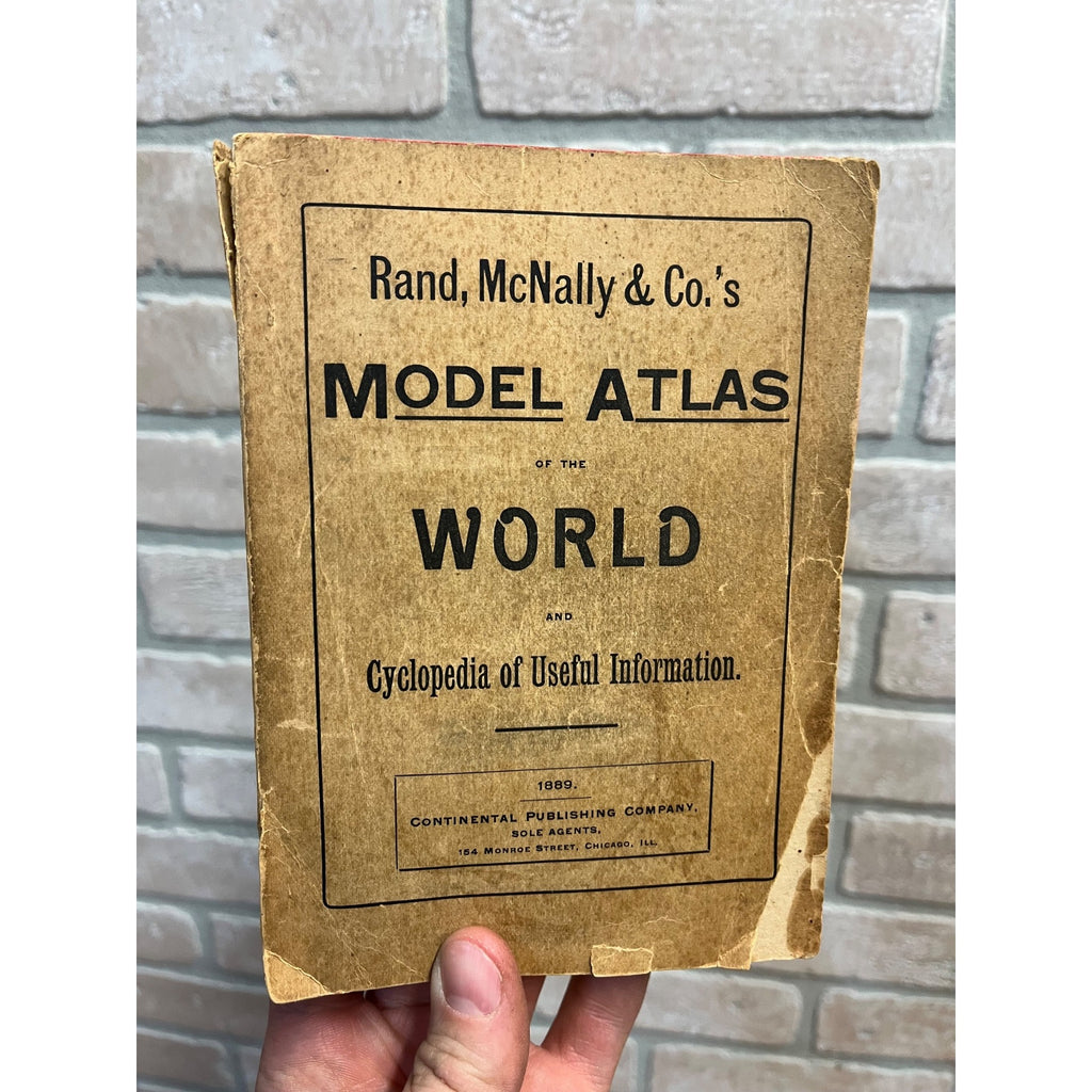 RARE Antique Early Rand McNally Model Atlas of the World Map Guide Book Railroad