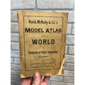 RARE Antique Early Rand McNally Model Atlas of the World Map Guide Book Railroad