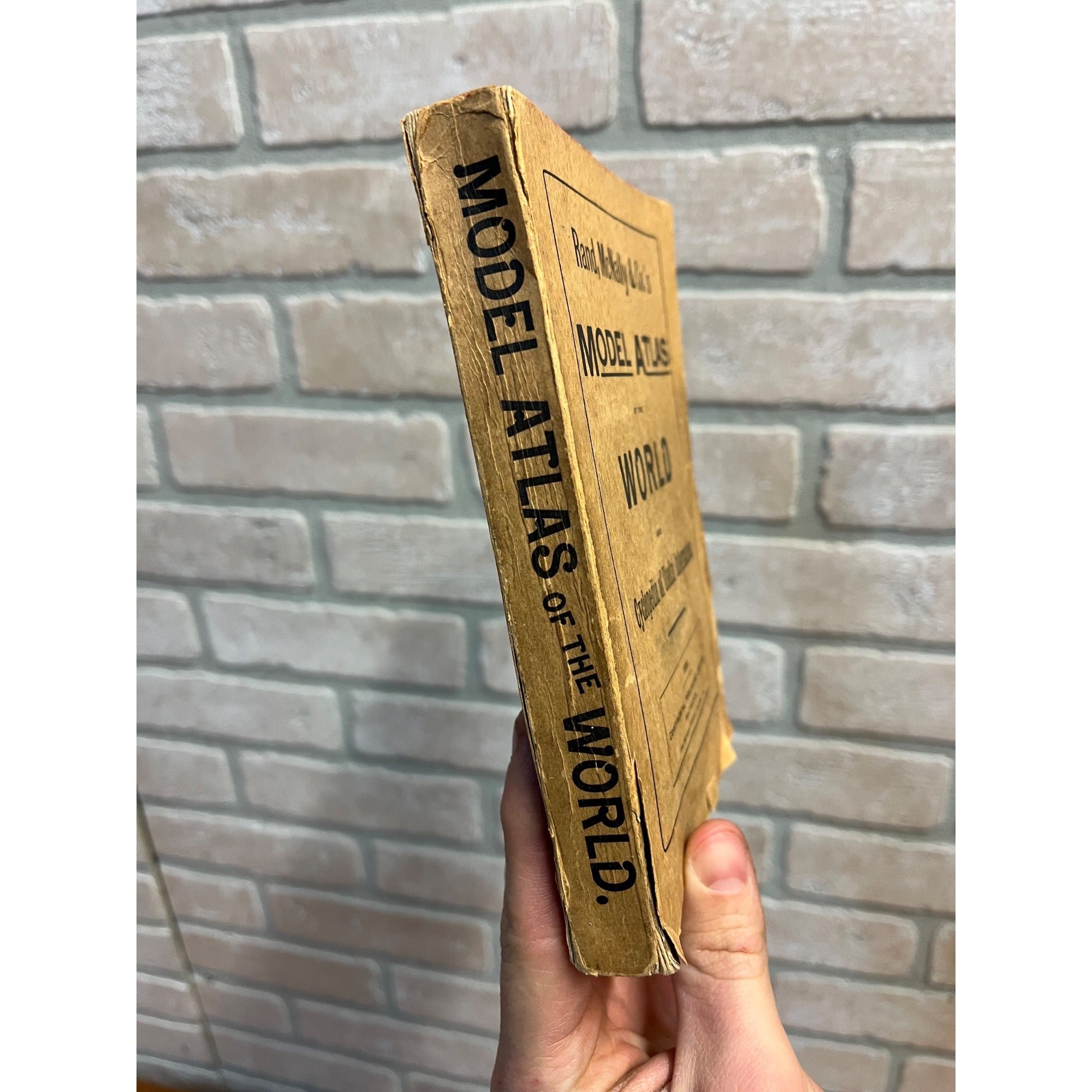 RARE Antique Early Rand McNally Model Atlas of the World Map Guide Book Railroad