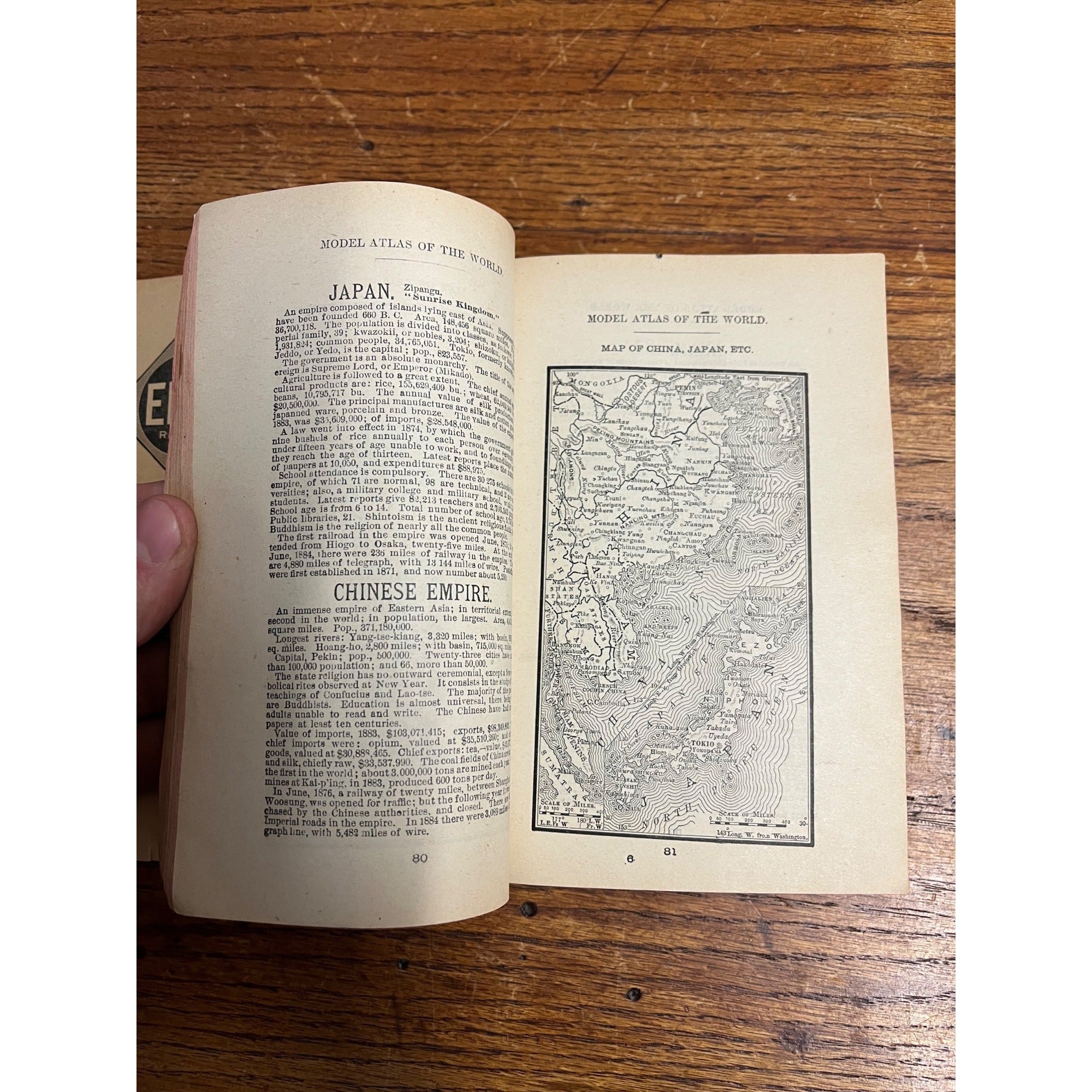 RARE Antique Early Rand McNally Model Atlas of the World Map Guide Book Railroad