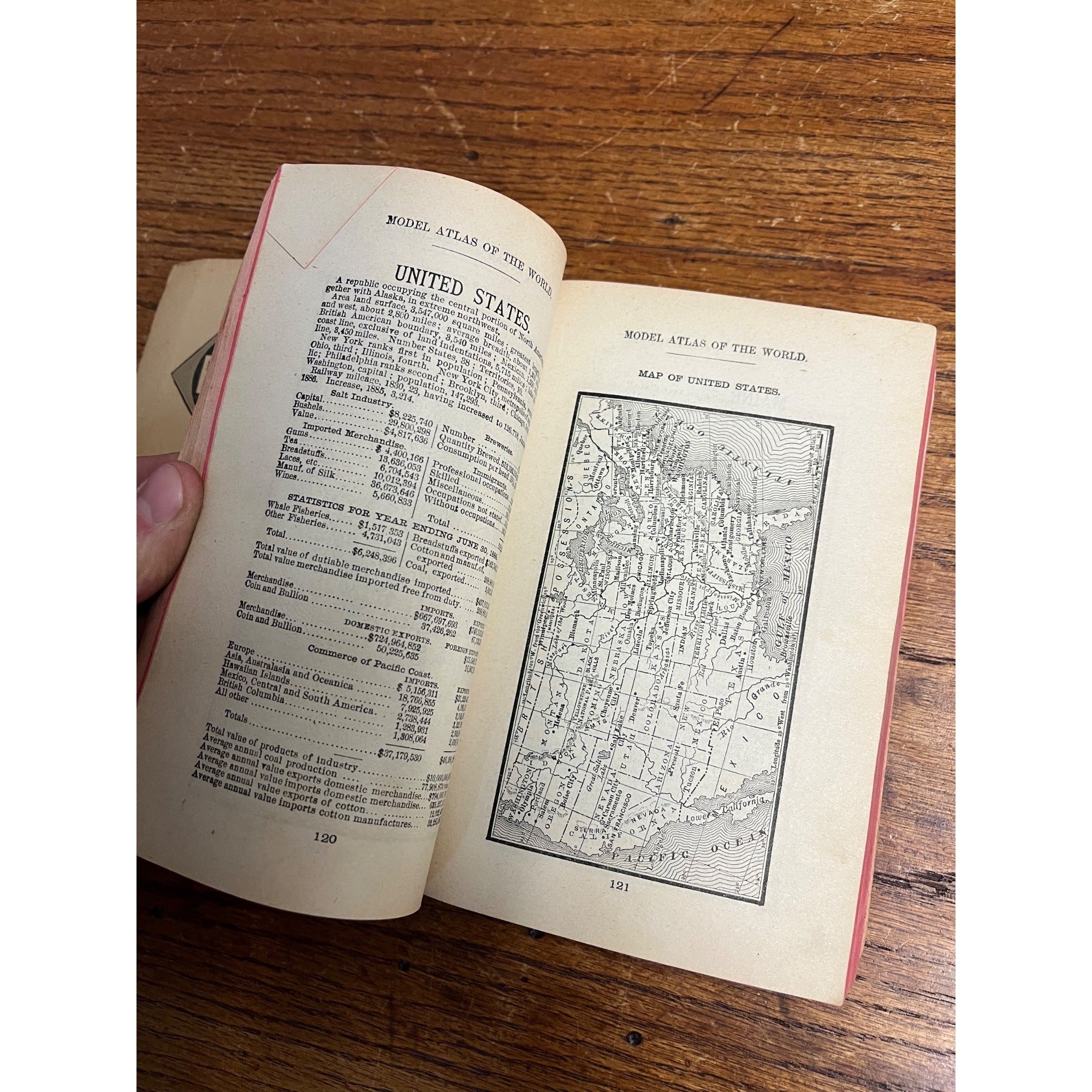 RARE Antique Early Rand McNally Model Atlas of the World Map Guide Book Railroad