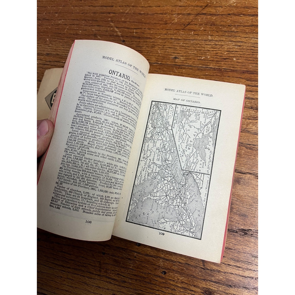 RARE Antique Early Rand McNally Model Atlas of the World Map Guide Book Railroad