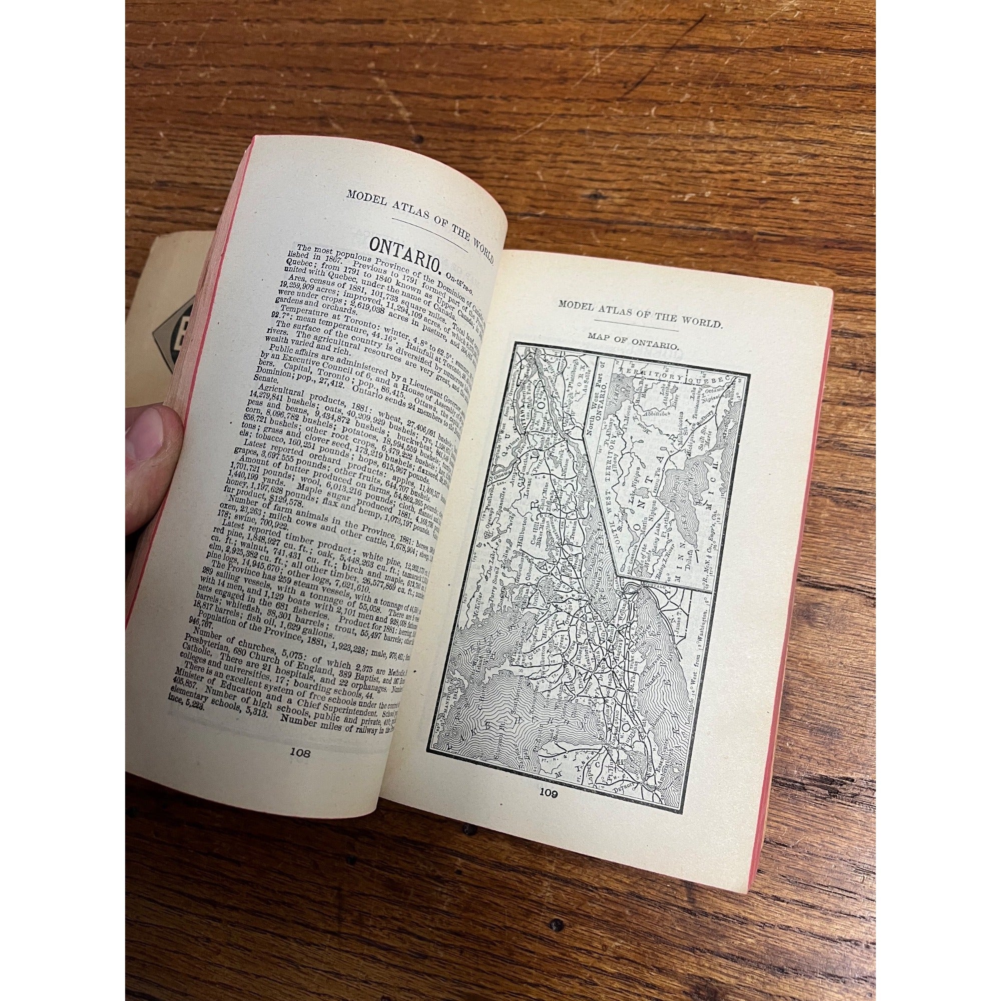 RARE Antique Early Rand McNally Model Atlas of the World Map Guide Book Railroad