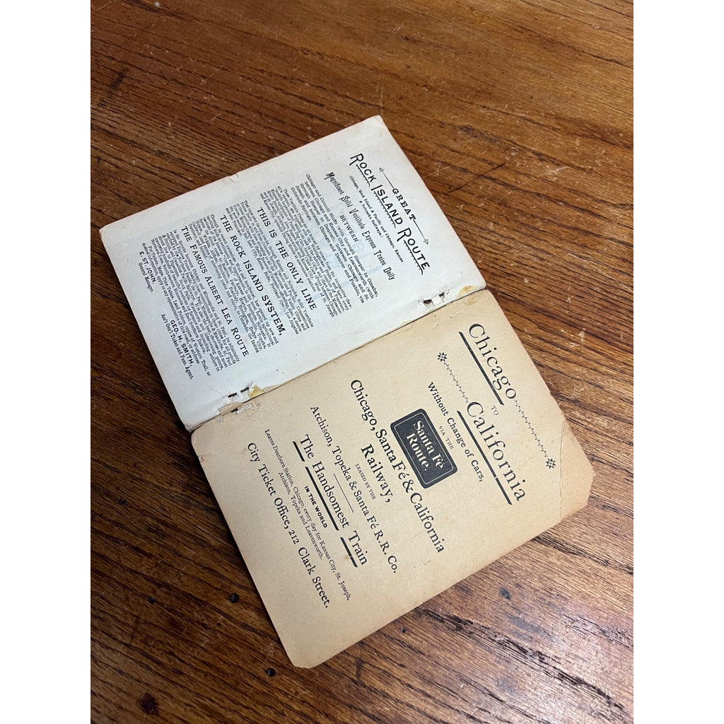 RARE Antique Early Rand McNally Model Atlas of the World Map Guide Book Railroad