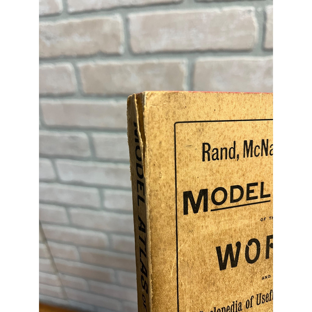 RARE Antique Early Rand McNally Model Atlas of the World Map Guide Book Railroad