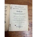 RARE Antique Early Rand McNally Model Atlas of the World Map Guide Book Railroad