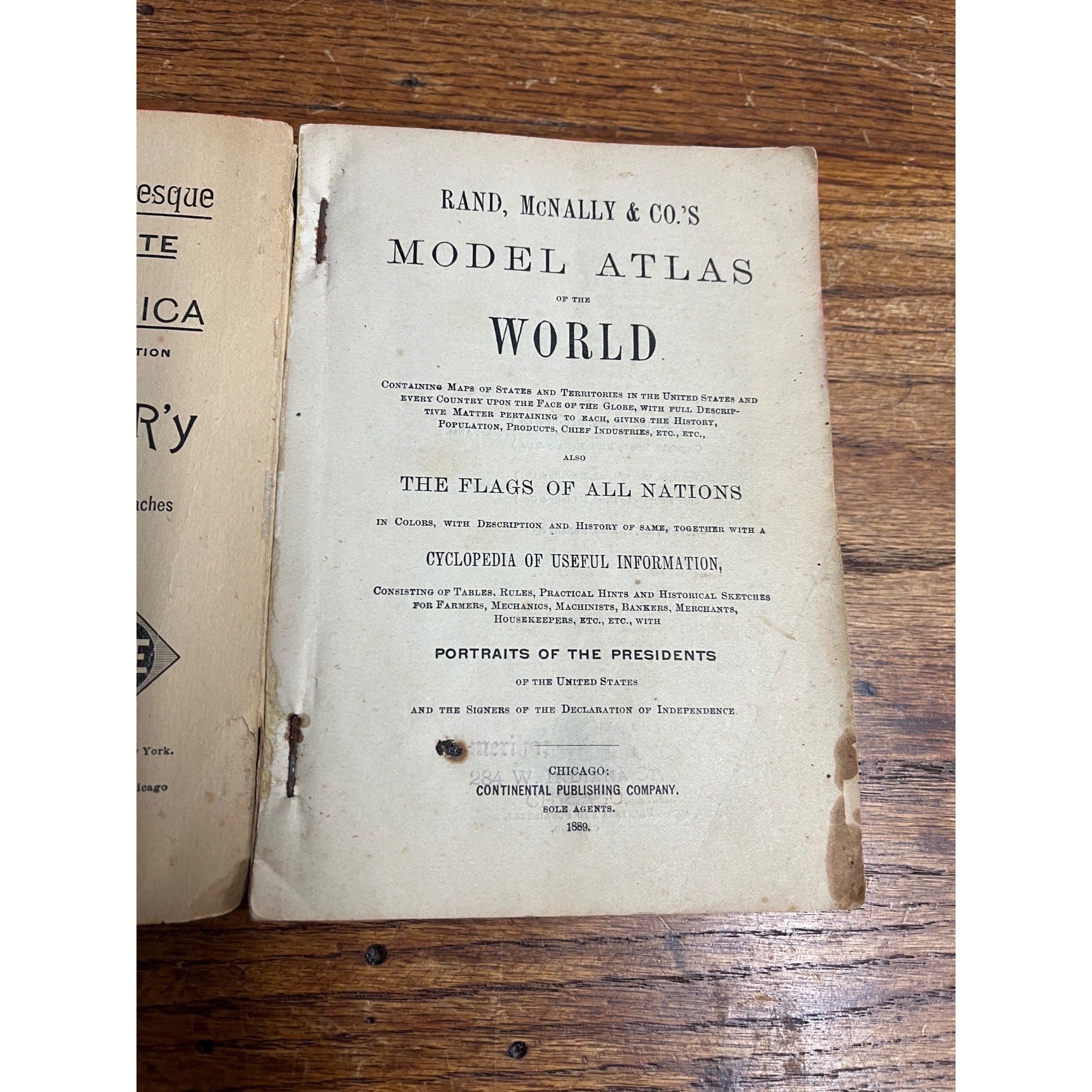 RARE Antique Early Rand McNally Model Atlas of the World Map Guide Book Railroad