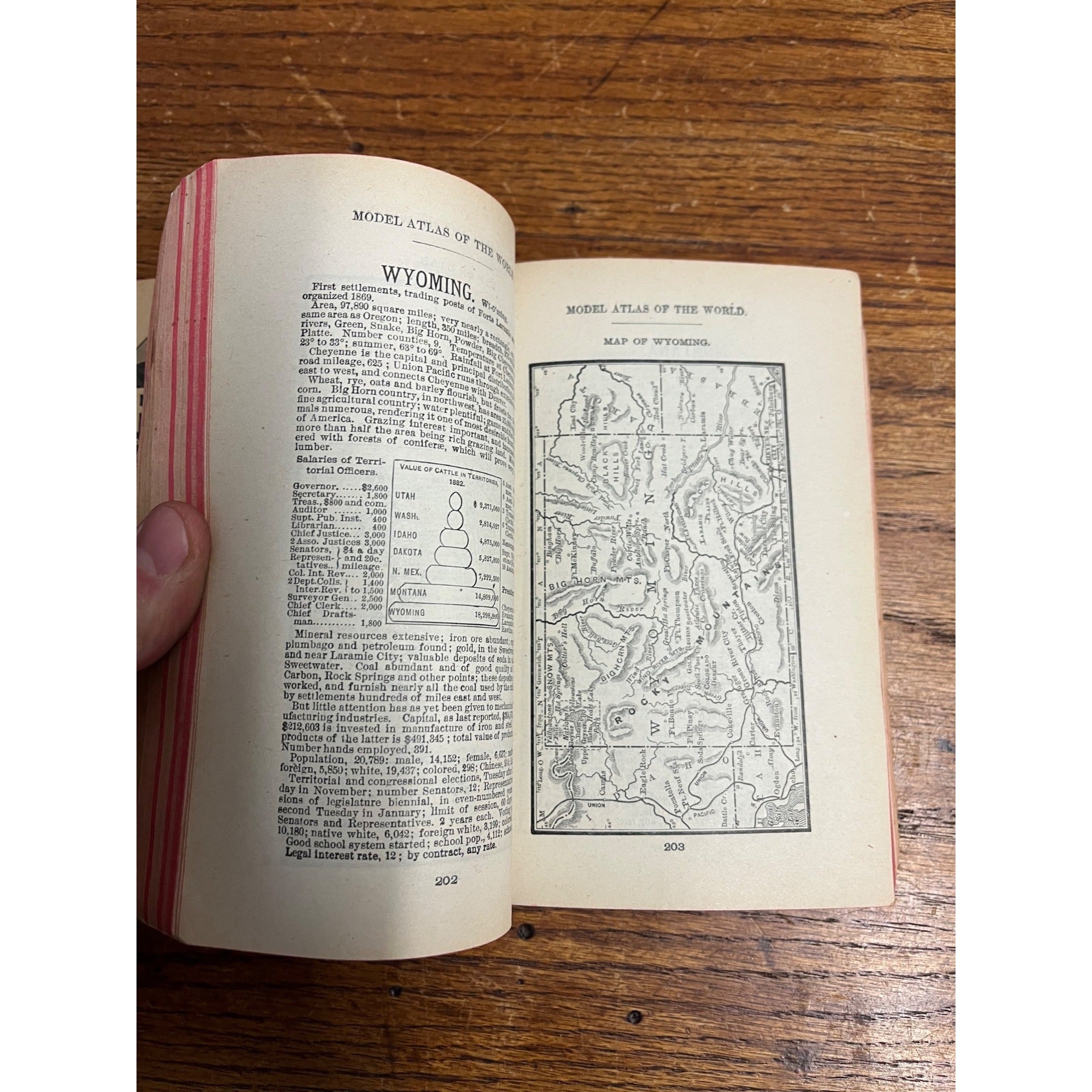 RARE Antique Early Rand McNally Model Atlas of the World Map Guide Book Railroad
