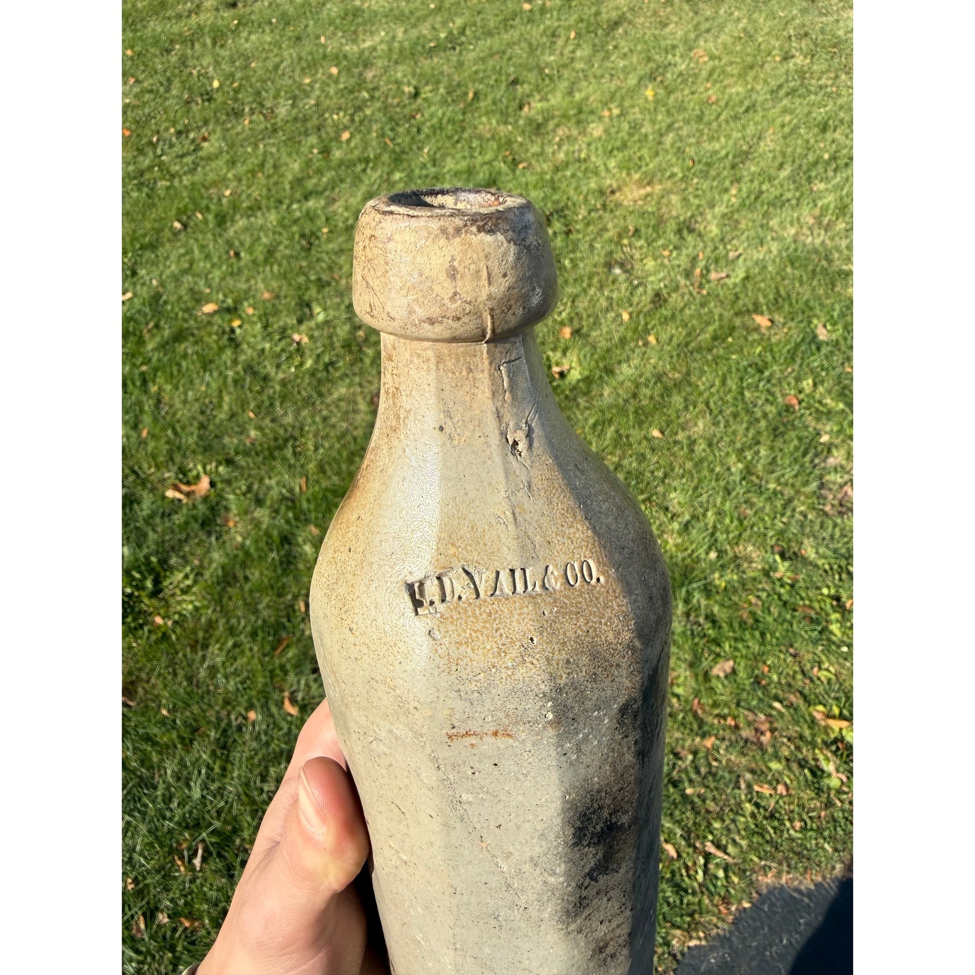Antique J.D. Vail & Co. Beer/Ale Stoneware Bottle - St Louis, MO (1867-72)