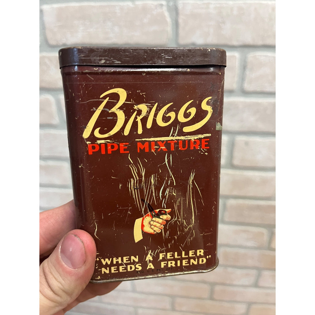 Vintage Briggs Tobacco Tin Empty Vertical Pocket Pipe Mixture Can