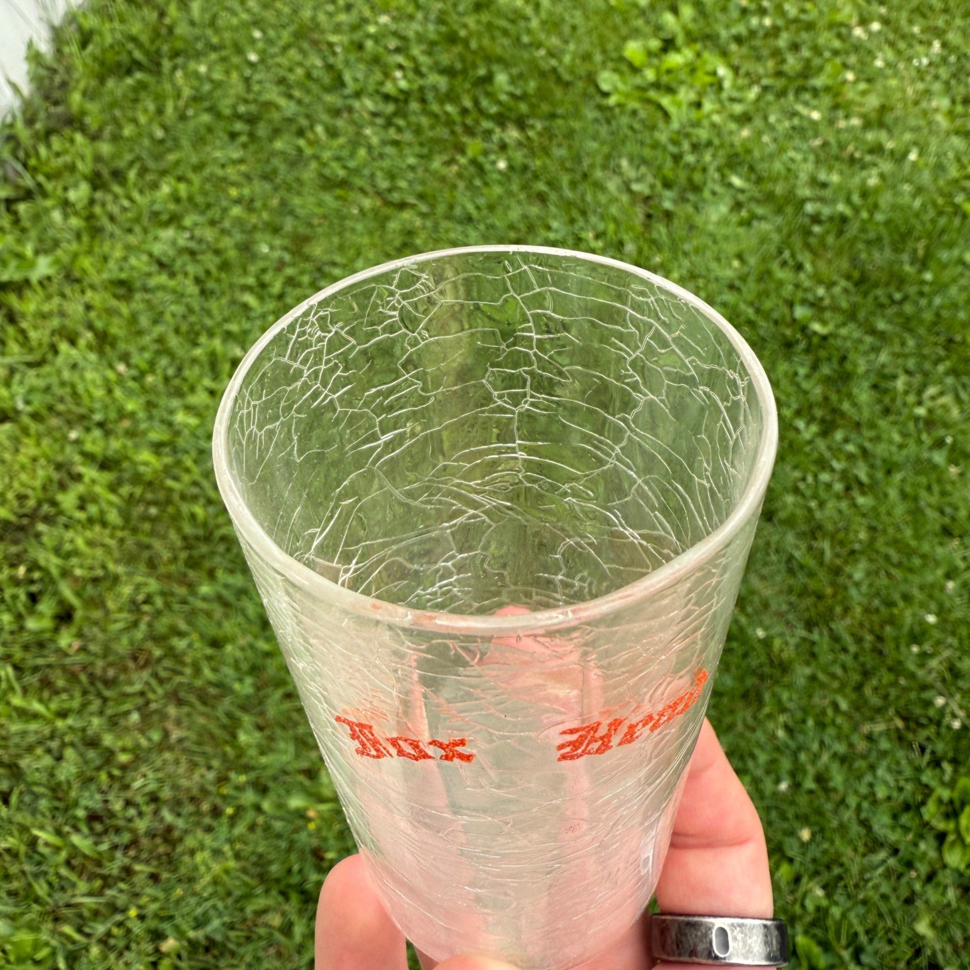 Vintage Fox Head 400 Beer 1930-40's Crackle Tap Beer Glass Waukesha WI