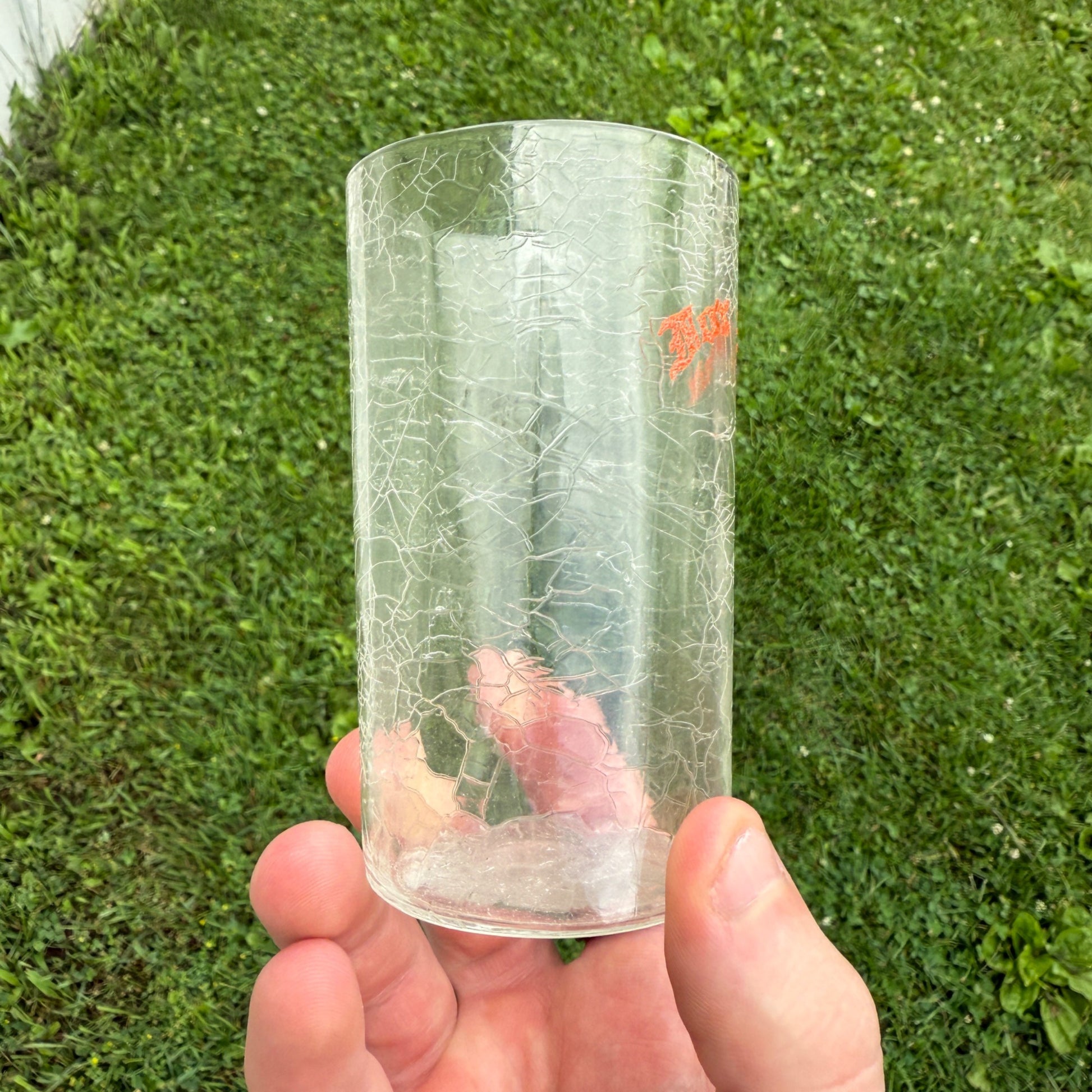 Vintage Fox Head 400 Beer 1930-40's Crackle Tap Beer Glass Waukesha WI