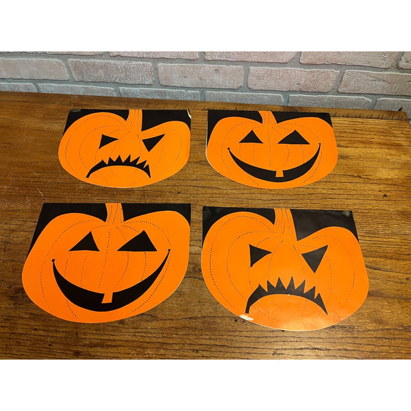 Vintage Halloween Jack o' Lantern Paper Garland Store Display Double Sided Signs