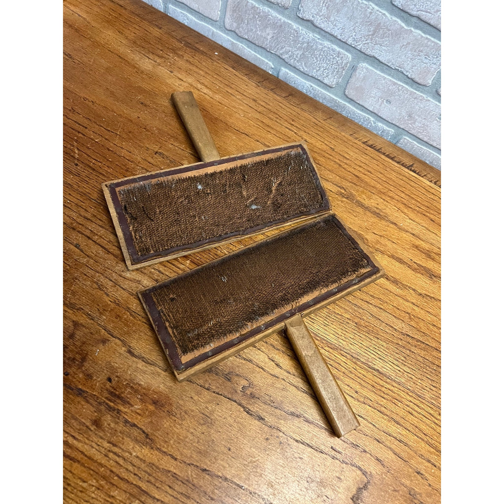 Primitive Antique Wooden Wool Paddle Sheep Cards Farm Tool Weaving Spinning