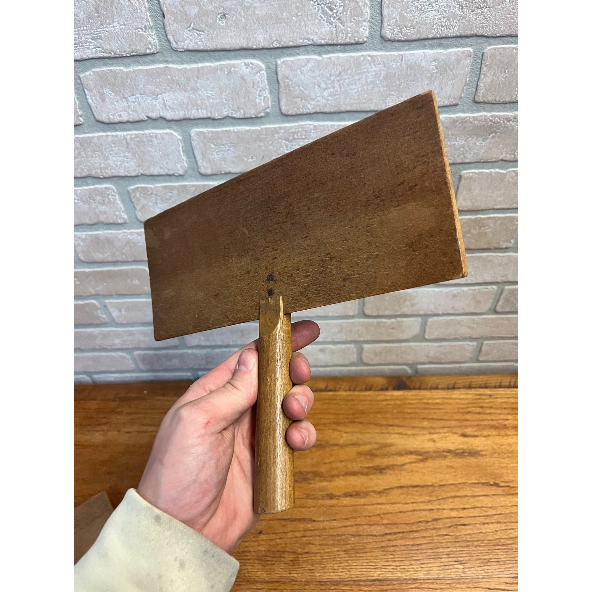 Primitive Antique Wooden Wool Paddle Sheep Cards Farm Tool Weaving Spinning