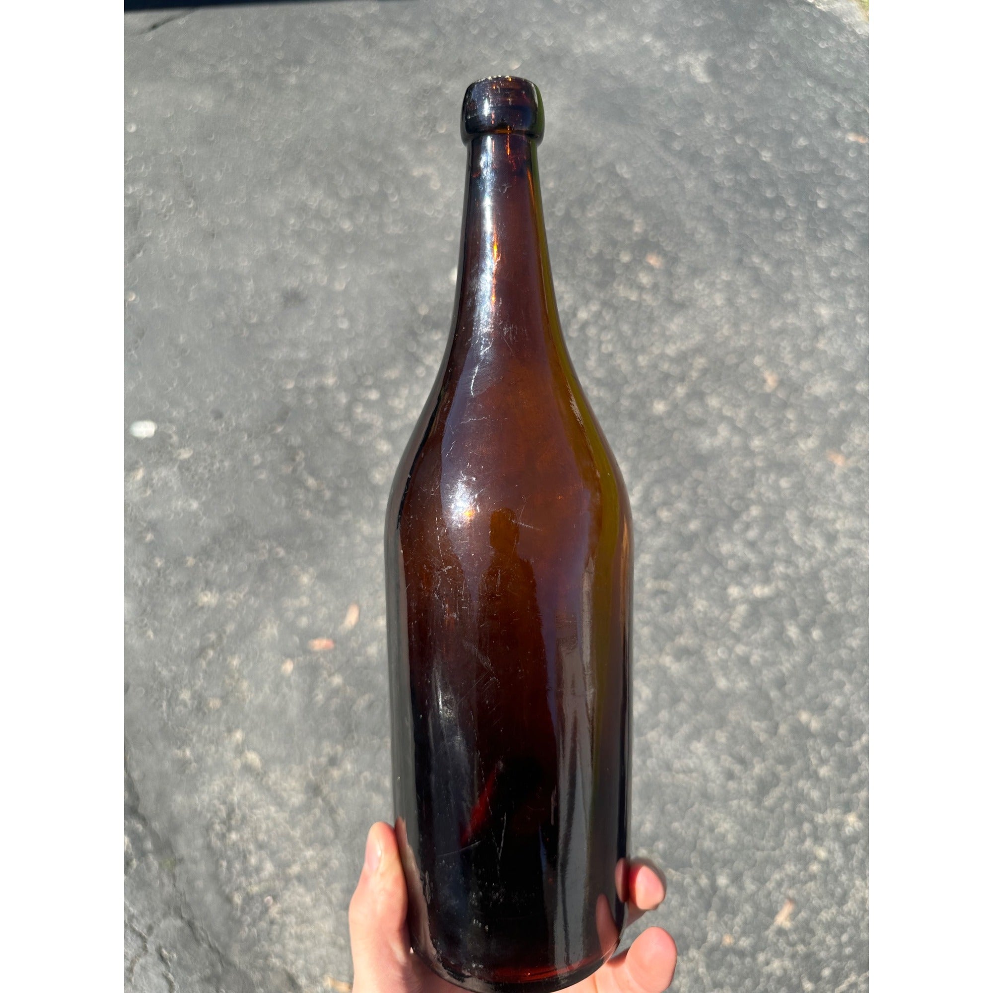 Early Amber Quart Calumet Brewing Co. Michigan Blob Top Beer Bottle