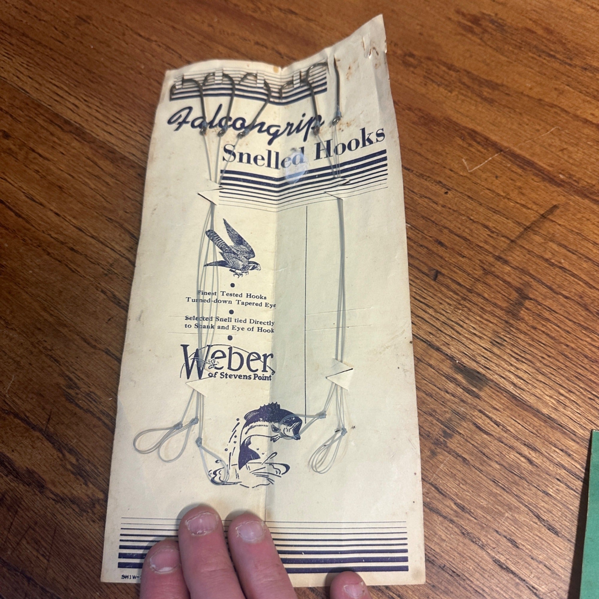 (2) Vintage Weber of Stevens Point Wis Fishing Snelled Hooks Packages Lure