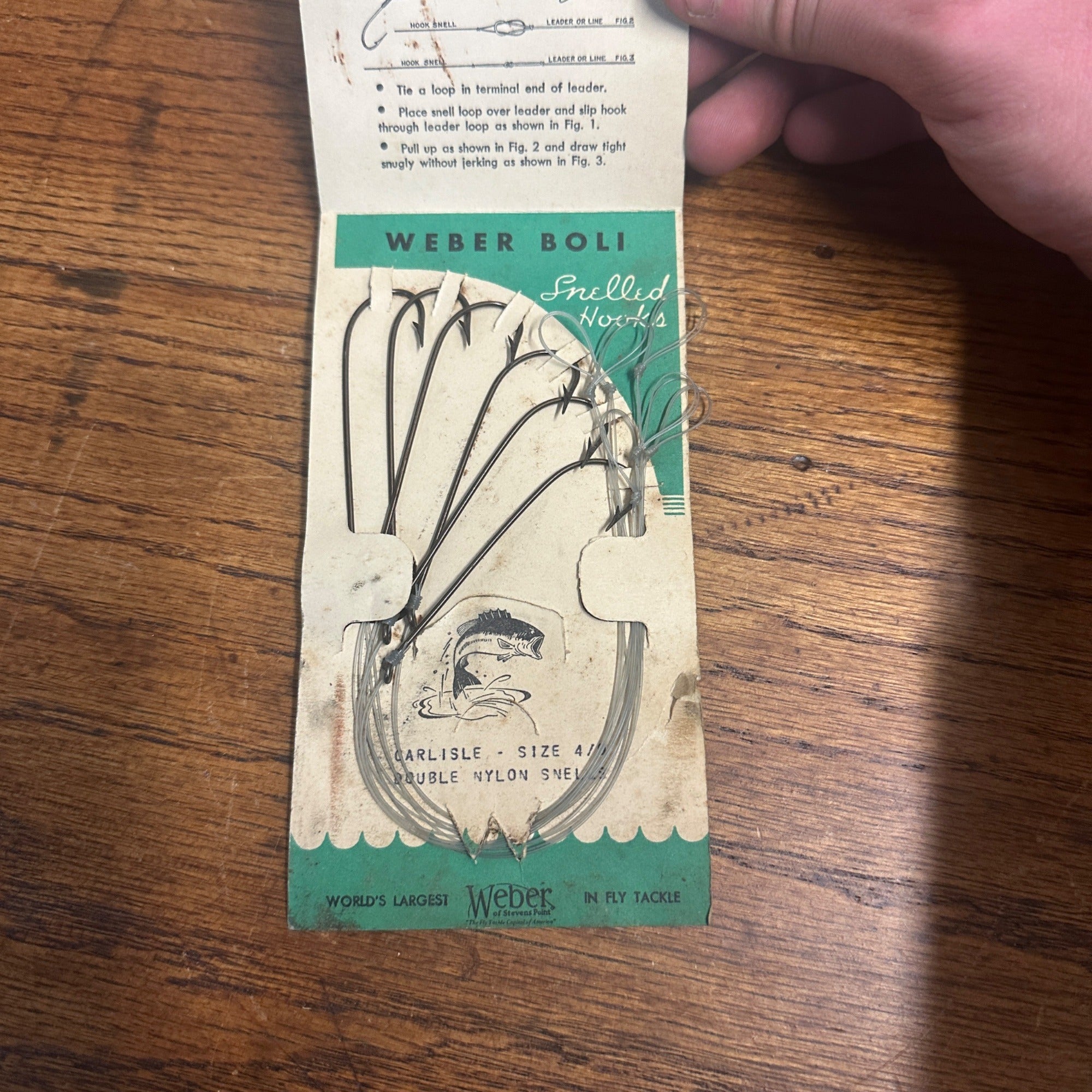 (2) Vintage Weber of Stevens Point Wis Fishing Snelled Hooks Packages Lure