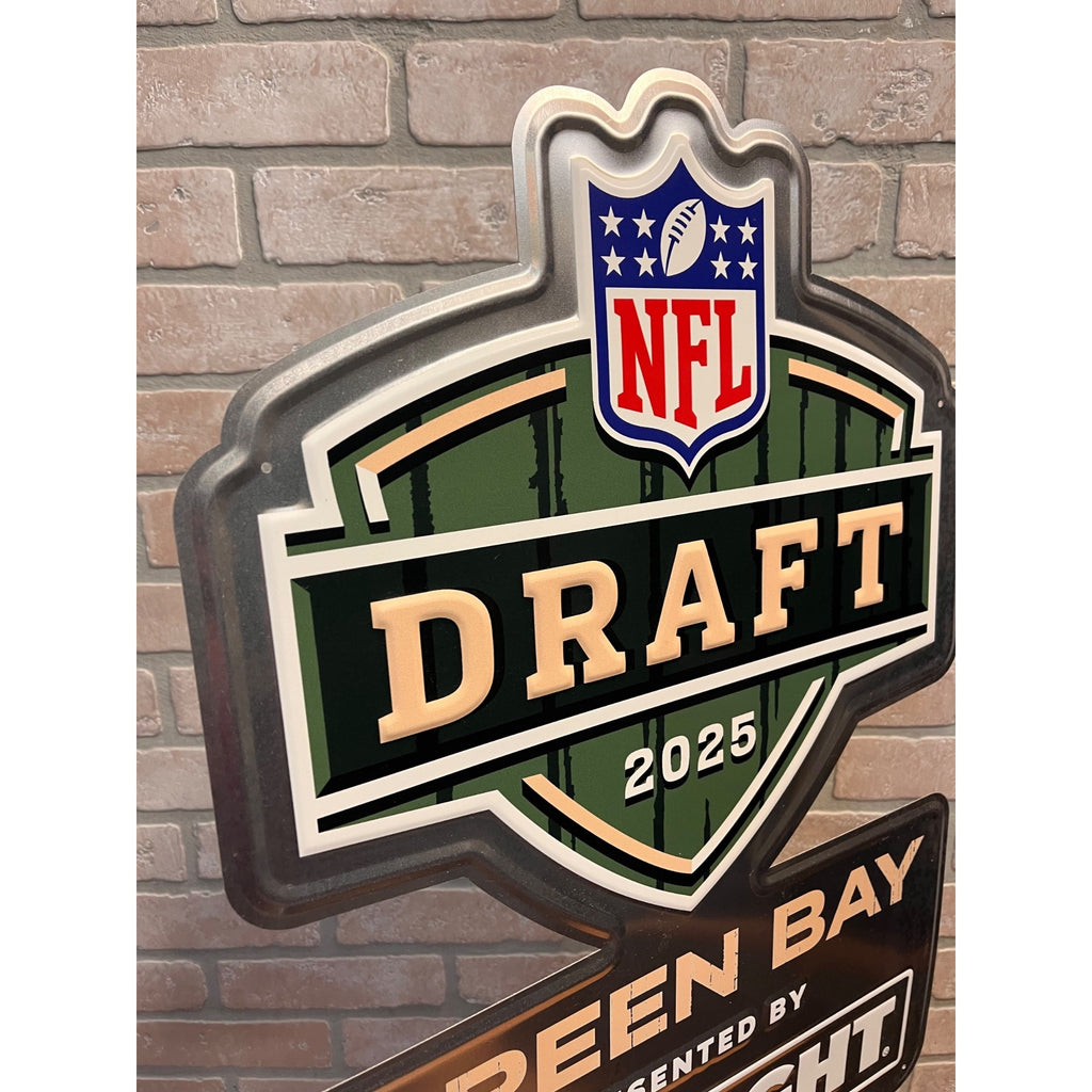 RARE Bud Light NFL Draft 2025 Green Bay Packers Metal Tin Beer Sign Placard