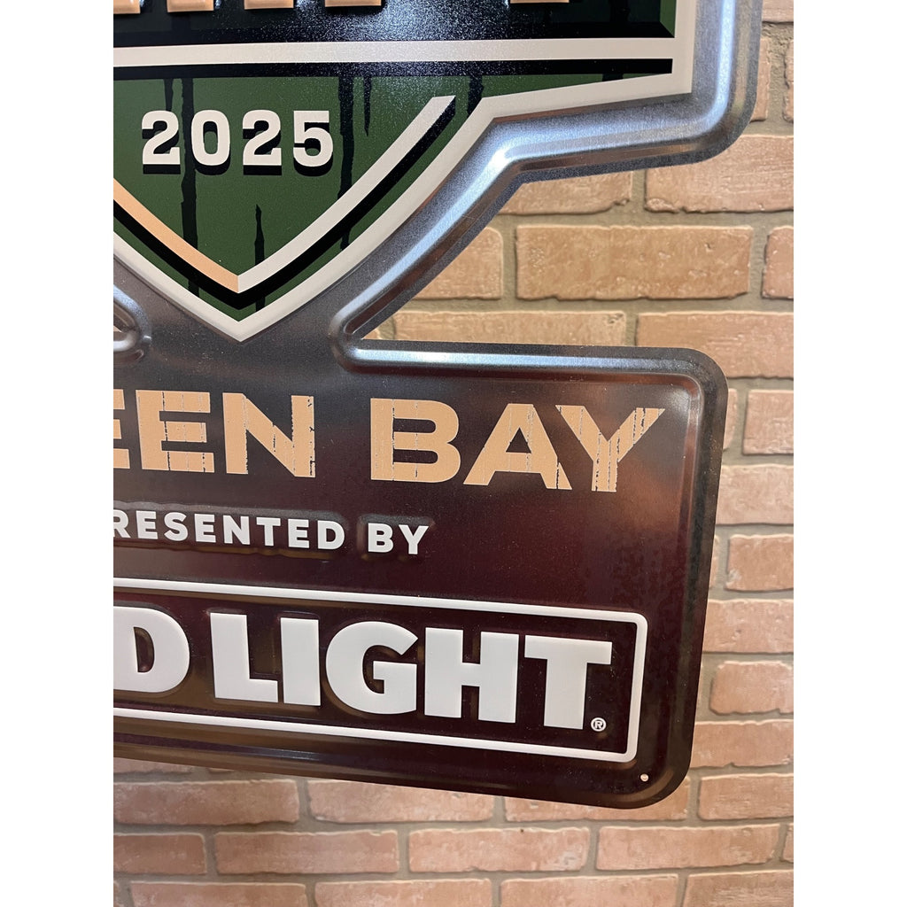 RARE Bud Light NFL Draft 2025 Green Bay Packers Metal Tin Beer Sign Placard