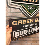 RARE Bud Light NFL Draft 2025 Green Bay Packers Metal Tin Beer Sign Placard