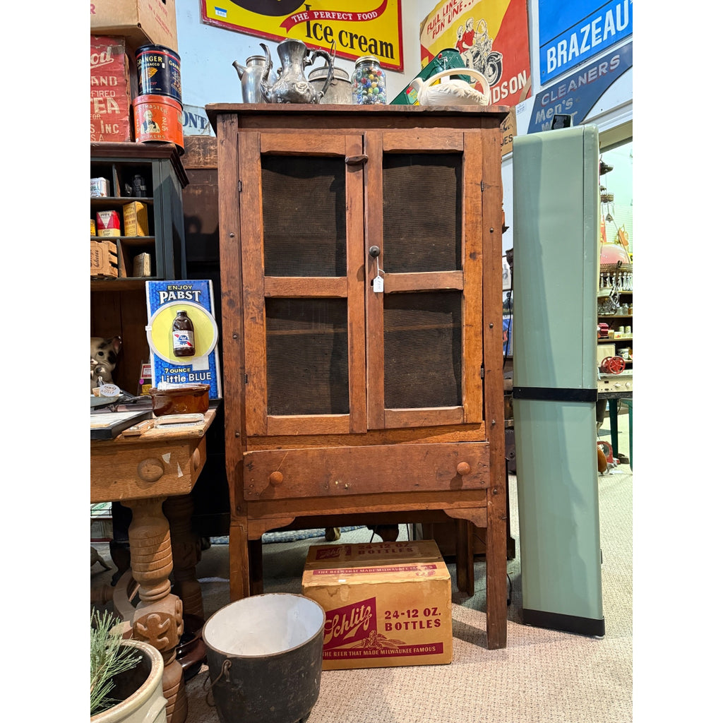 Antique Primitive 19th c. Screened Pie Safe Cabinet Farmhouse Country Storage