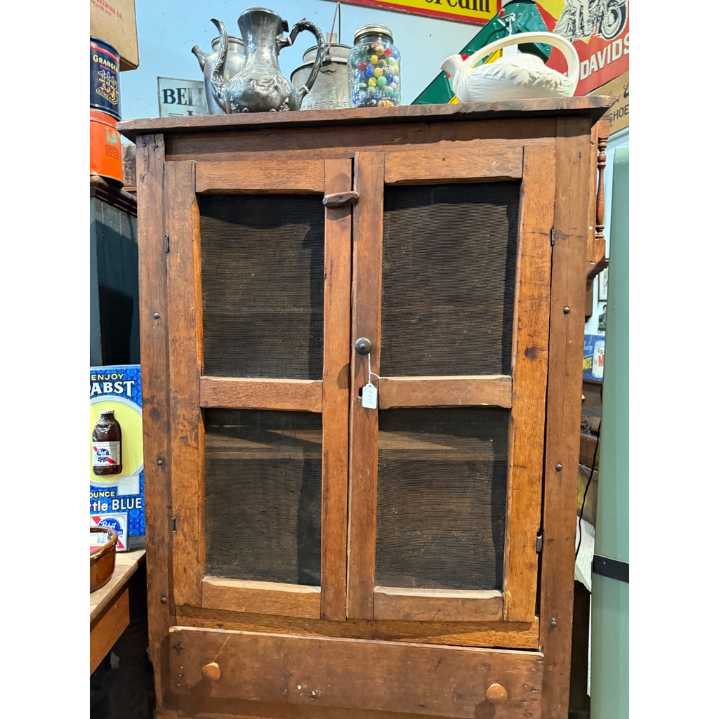 Antique Primitive 19th c. Screened Pie Safe Cabinet Farmhouse Country Storage