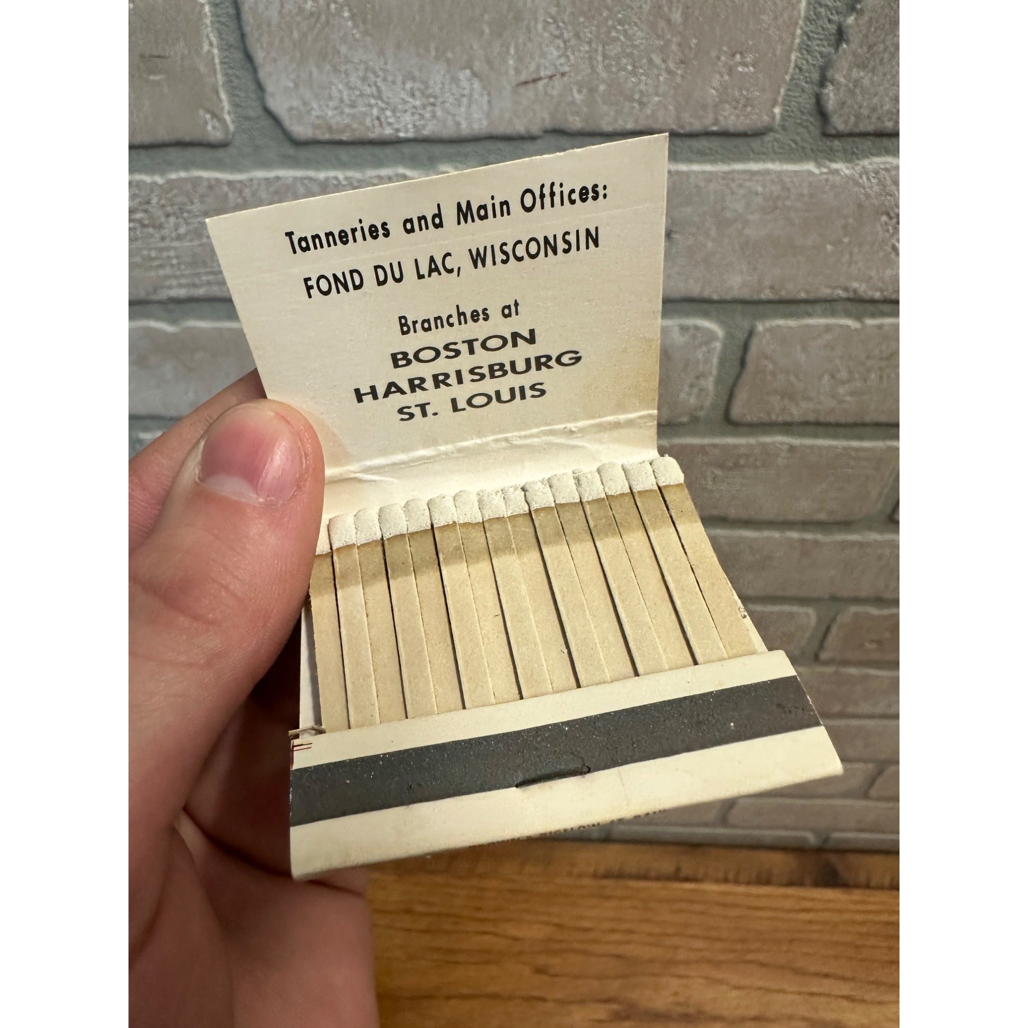 Vintage Fred Rueping Leather Co. Fond du Lac Wis Advertising FULL Matchbook Indian