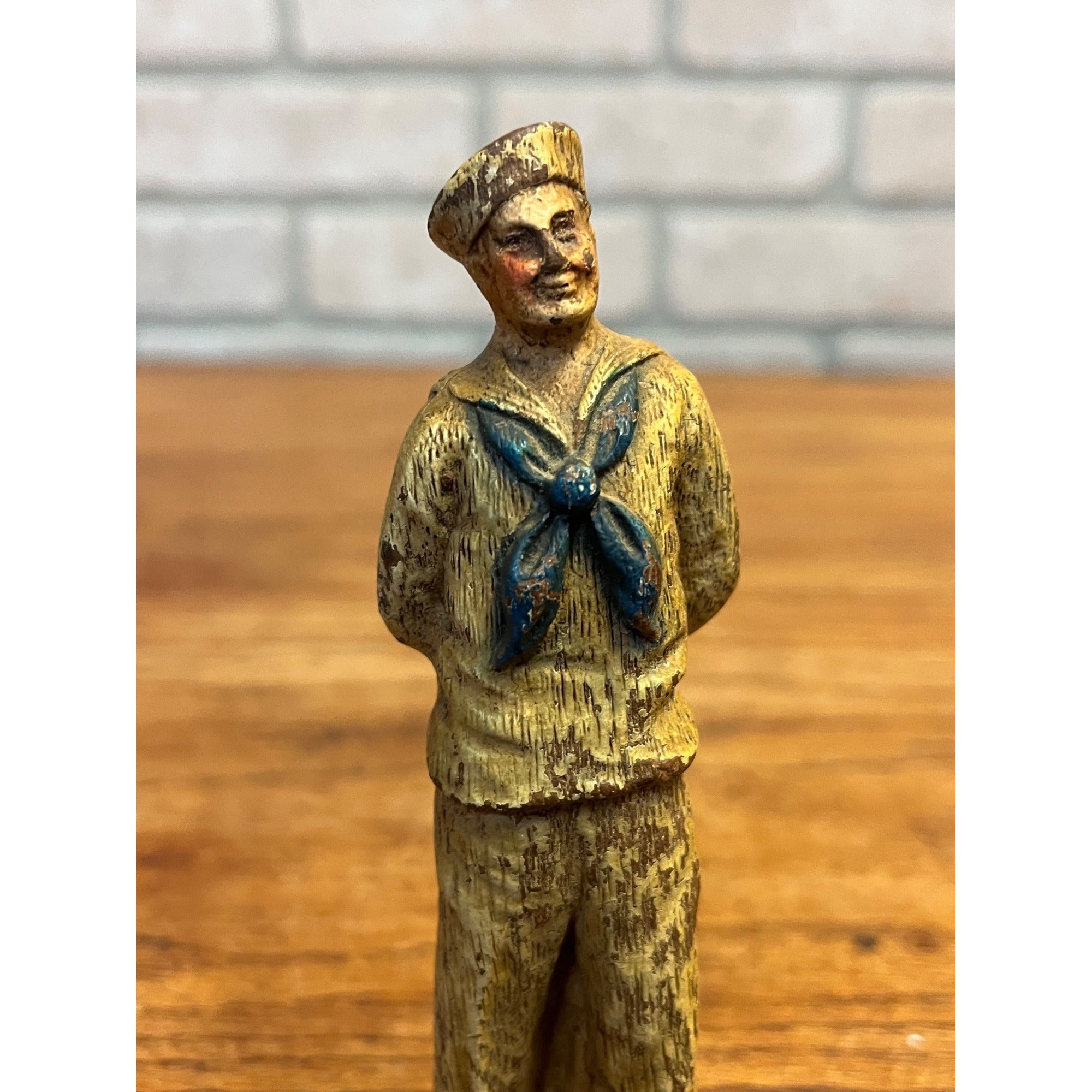 Original WWII USN US Navy Sailor Syroco Statue Figurine Keepsake Vintage 1940s WW2