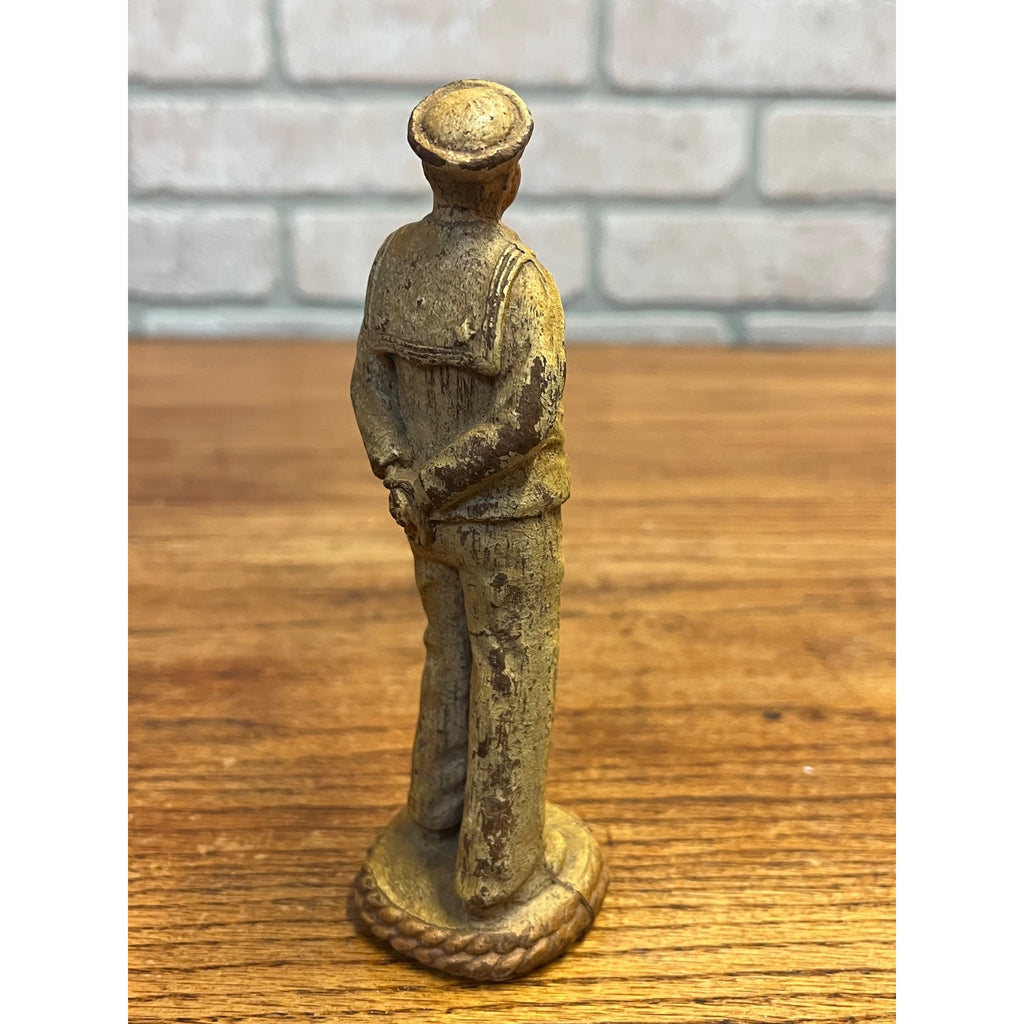 Original WWII USN US Navy Sailor Syroco Statue Figurine Keepsake Vintage 1940s WW2