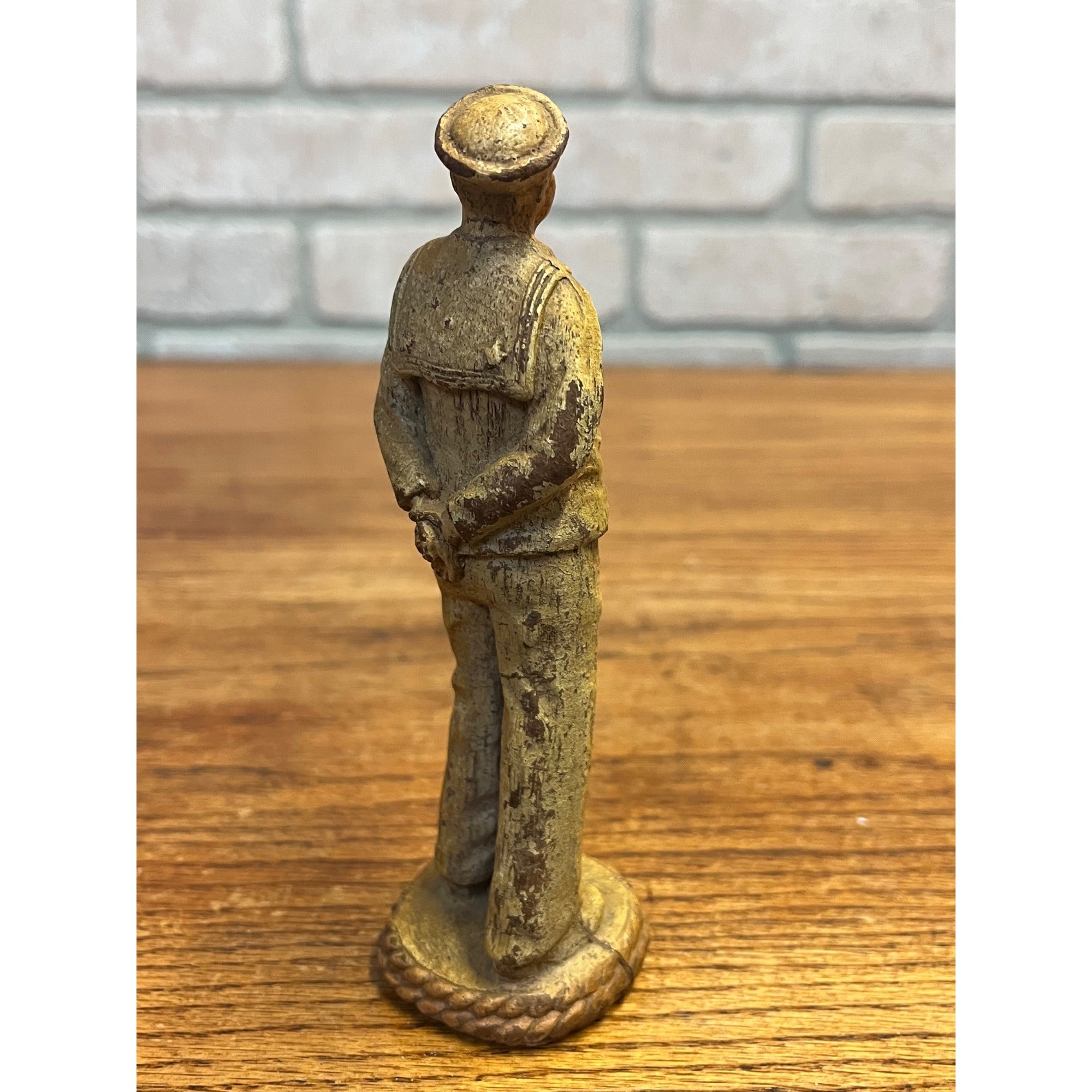 Original WWII USN US Navy Sailor Syroco Statue Figurine Keepsake Vintage 1940s WW2