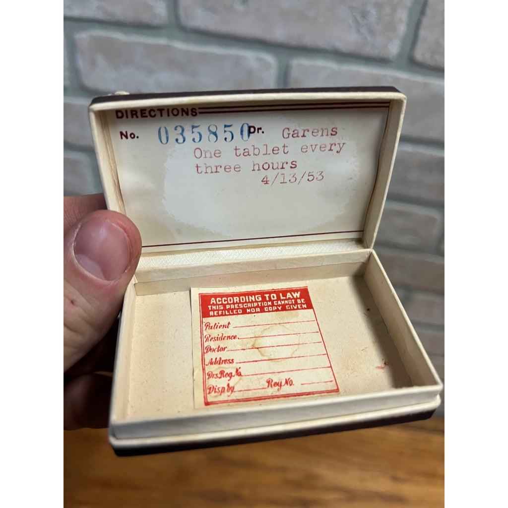 Vintage Krohn RX Drug Store Pill Box Empty Advertising Wauwatosa Wis Wisconsin