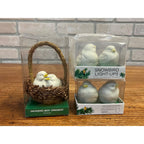 Vintage Department 56 Christmas Snowbird Light-Ups Lot Clip-on Bisque Ornaments and Nesting Pair