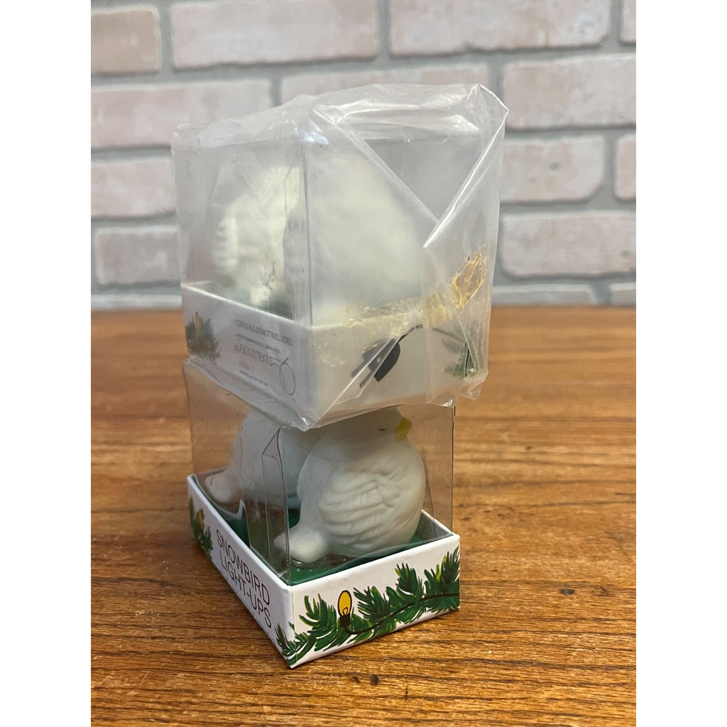 Vintage Department 56 Christmas Snowbird Light-Ups Lot Clip-on Bisque Ornaments and Nesting Pair