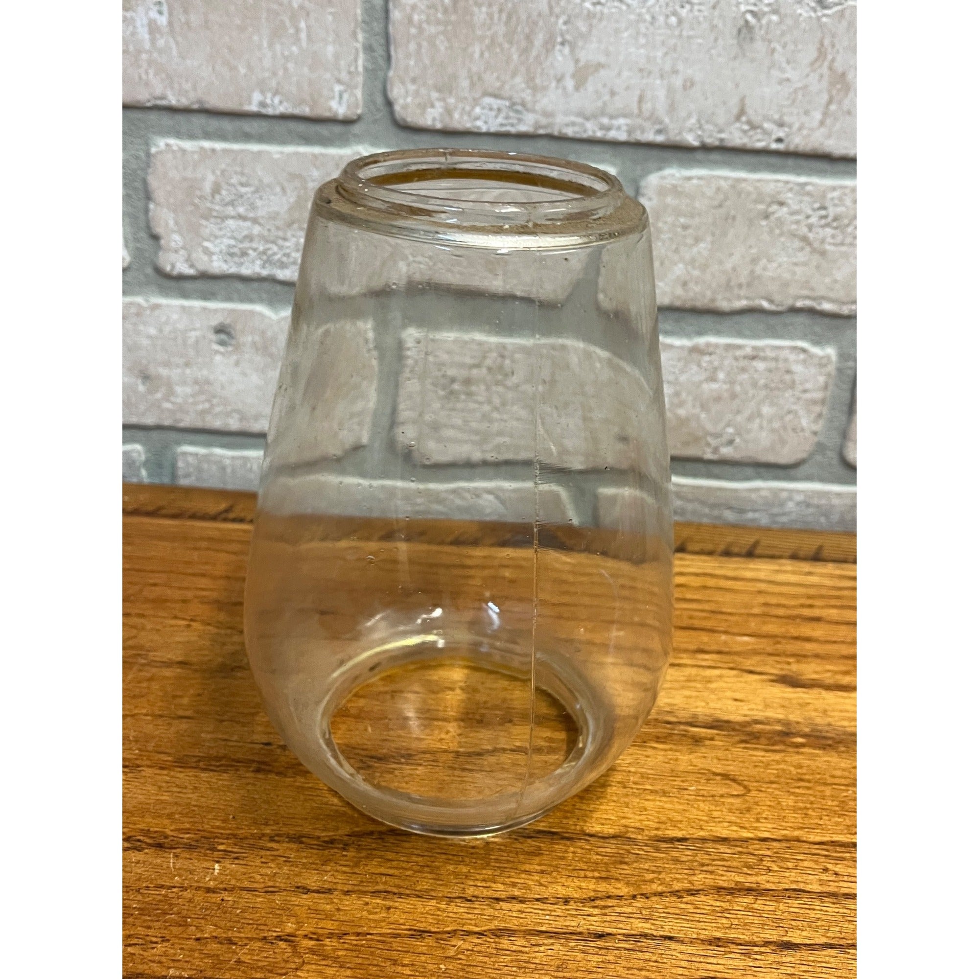Vintage Clear Glass Lantern Globe Replacement Part - Dietz?