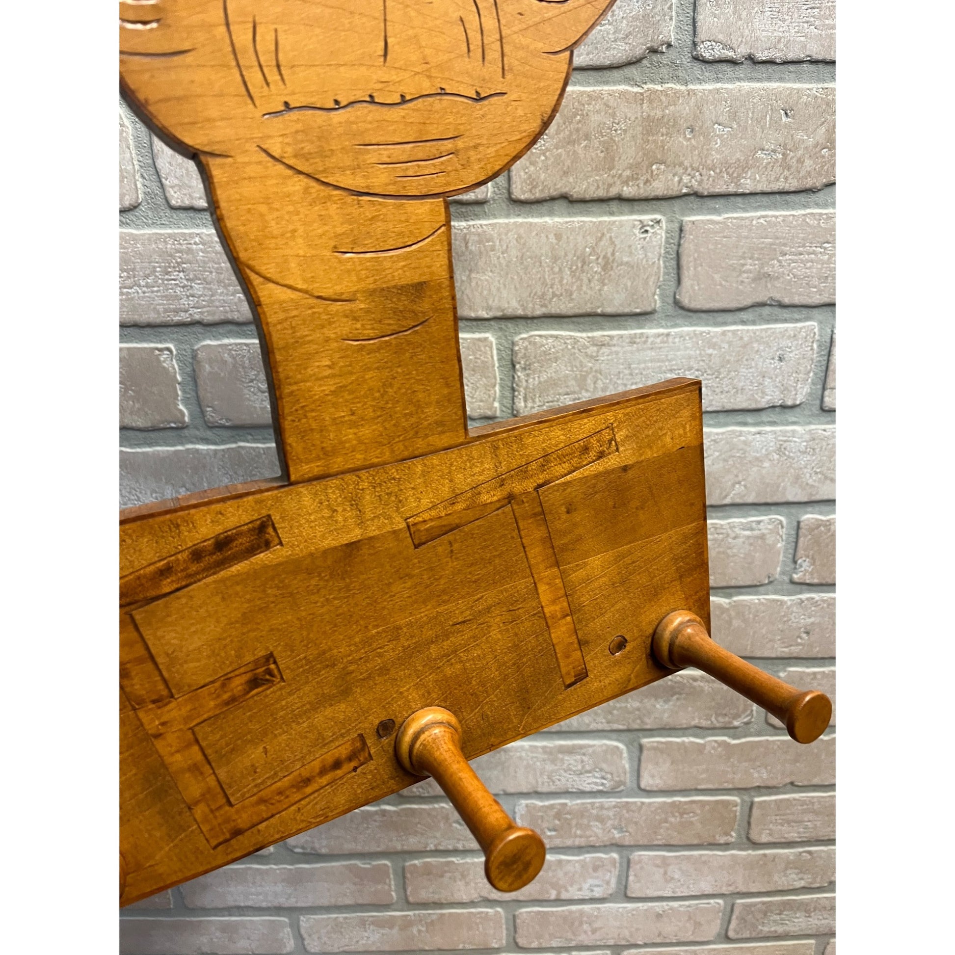 RARE Vintage E.T. Movie Extraterrestrial Wooden Carved Wall Hat Coat Hook Hanger
