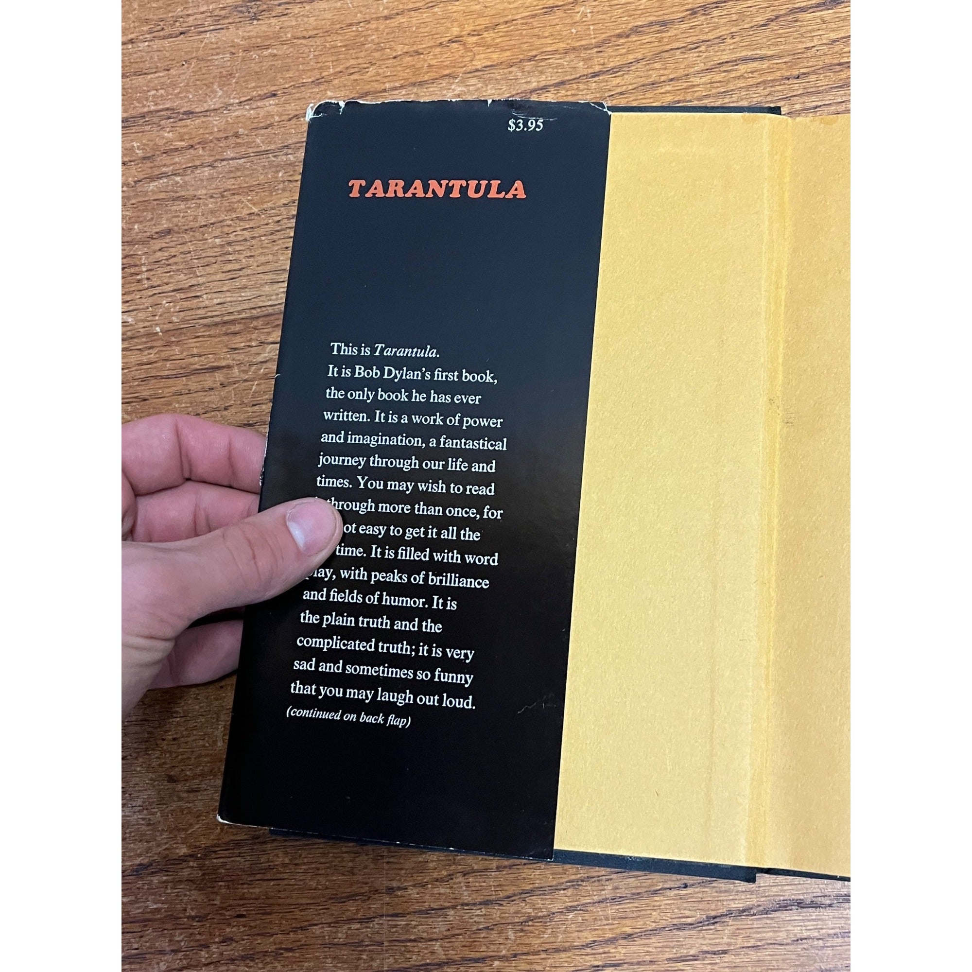 Tarantula, Bob Dylan, 1971. First Edition, First Printing Hardcover/ Dust Jacket