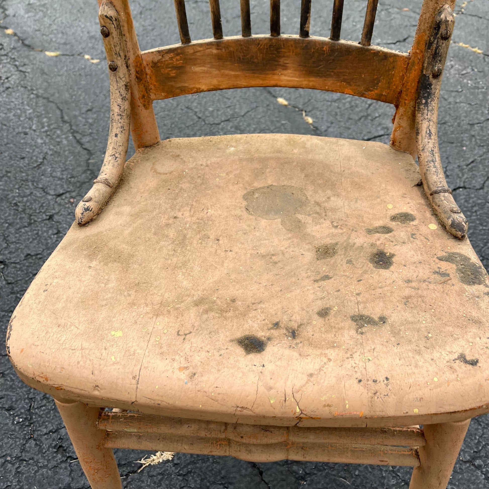 Antique Pabst Beer Brewery Milwaukee Wis Pre-Prohibition Saloon Tavern Oak Chair Pressed Back