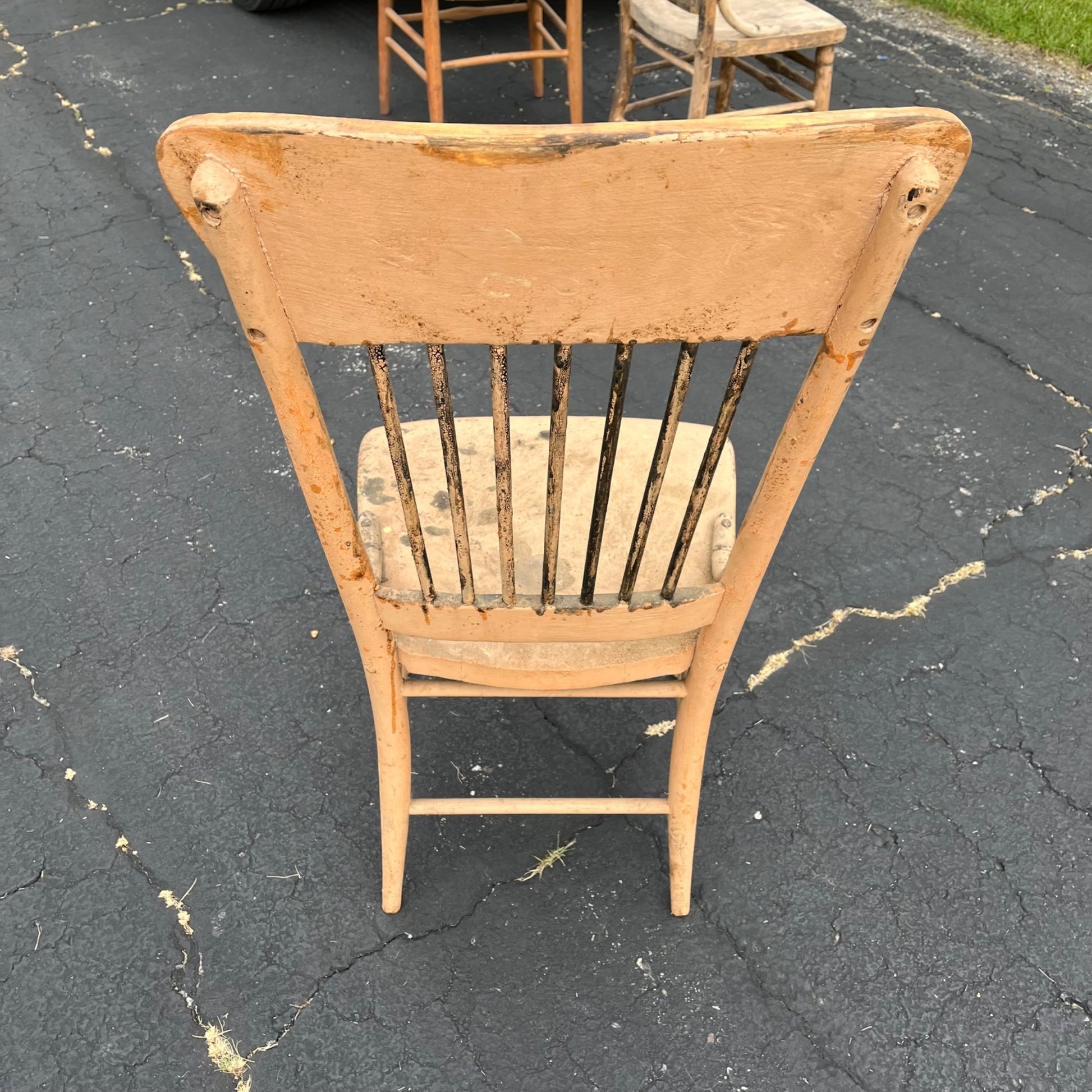 Antique Pabst Beer Brewery Milwaukee Wis Pre-Prohibition Saloon Tavern Oak Chair Pressed Back