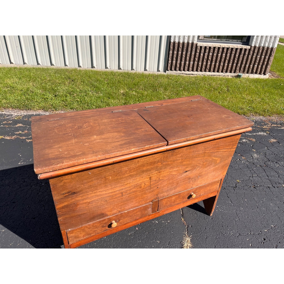 Antique Primitive 19th c. Dry Goods Storage Bin w/ Drawers Country Store Double Door