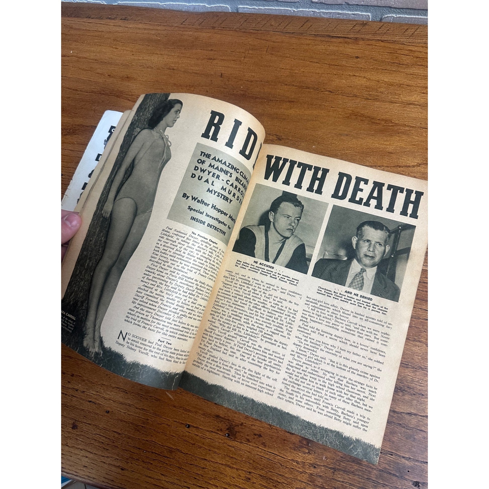 Inside Detective Magazine, December 1938, Vintage True Crime Stories, Pulp