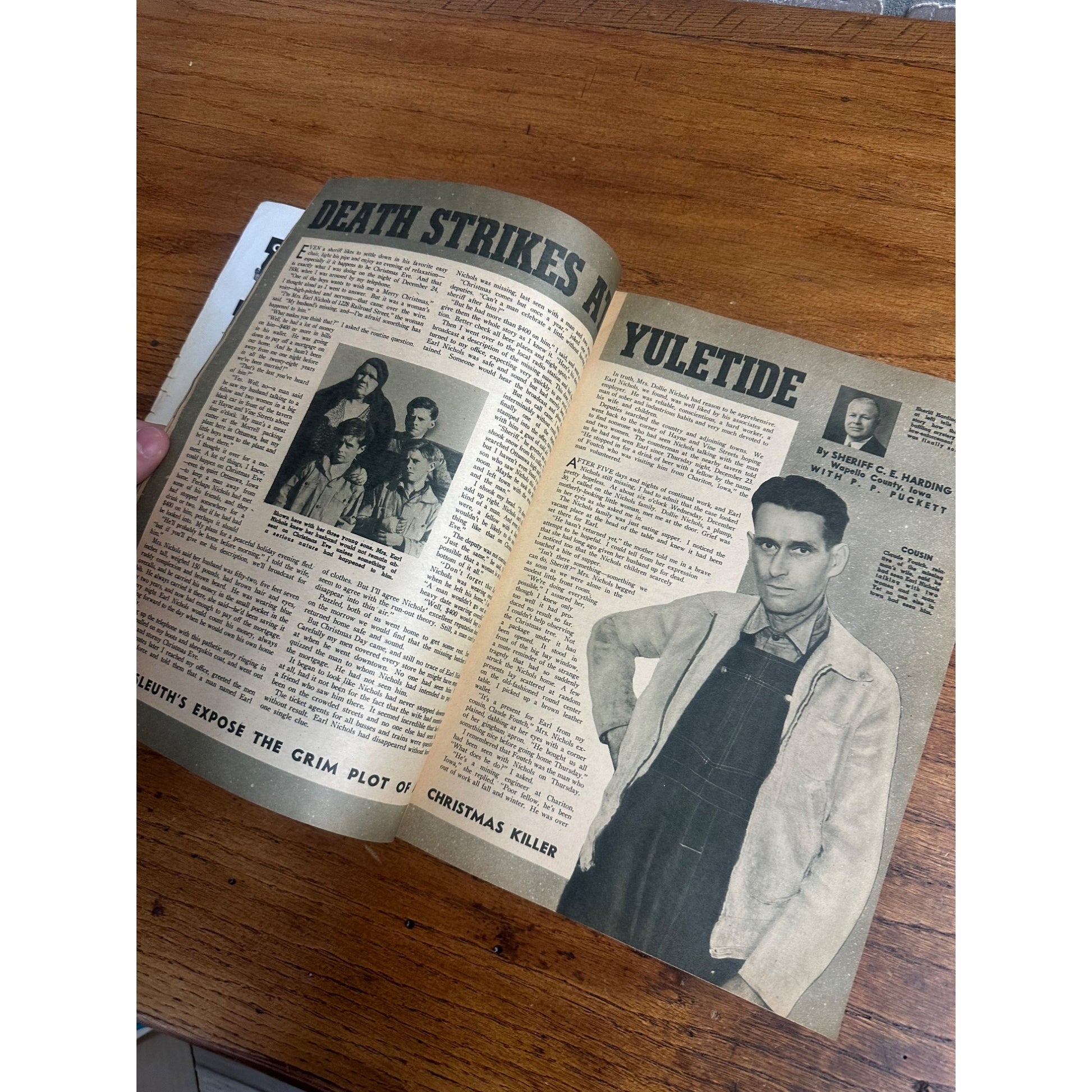 Inside Detective Magazine, December 1938, Vintage True Crime Stories, Pulp