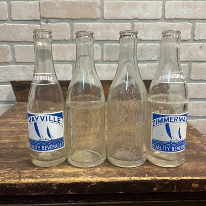 Vintage Mayville Bottling Works Soda Bottle Collection Lot (4)