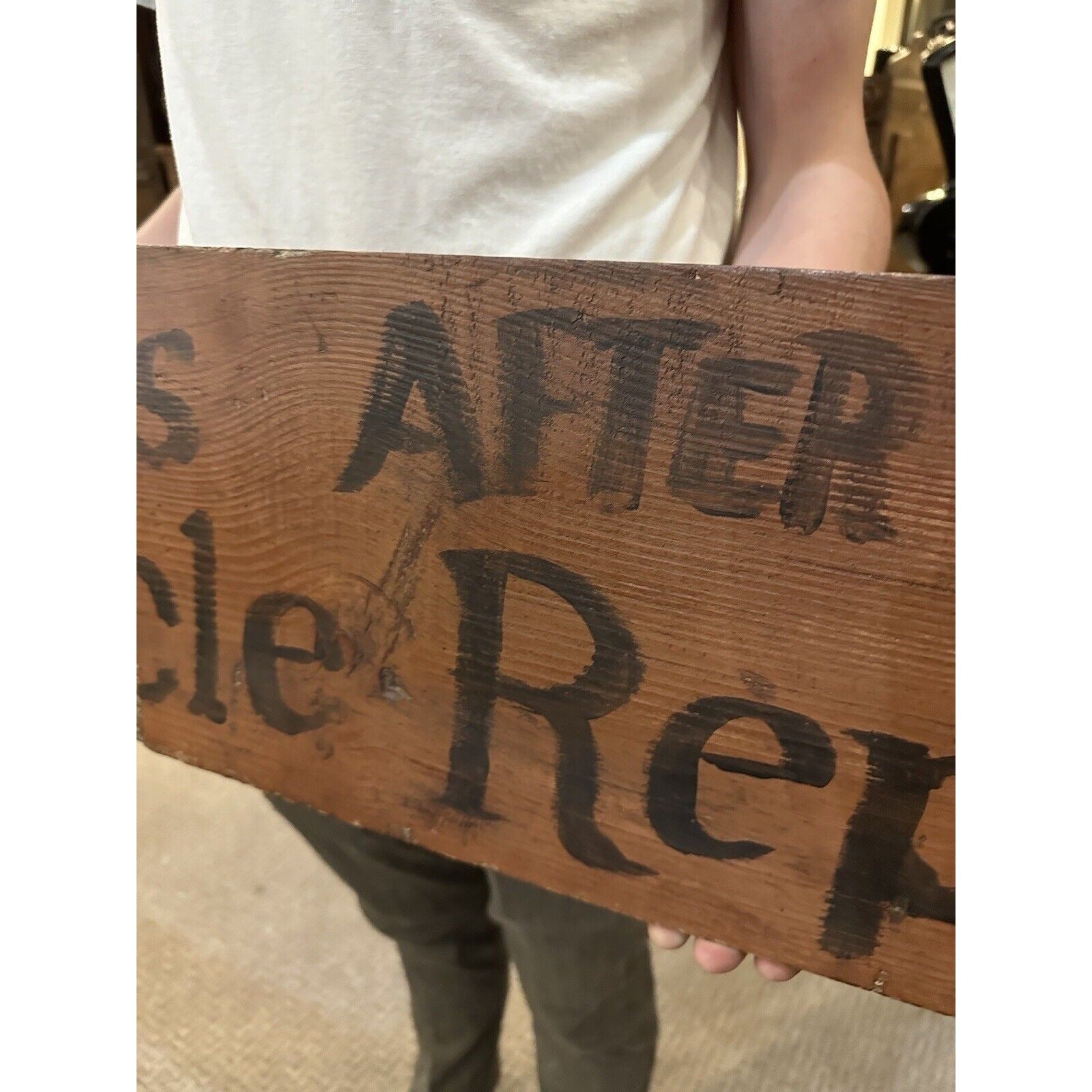 Vintage 1950s Joey's After School Bicycle Repairs Wooden Trade Advertising Sign