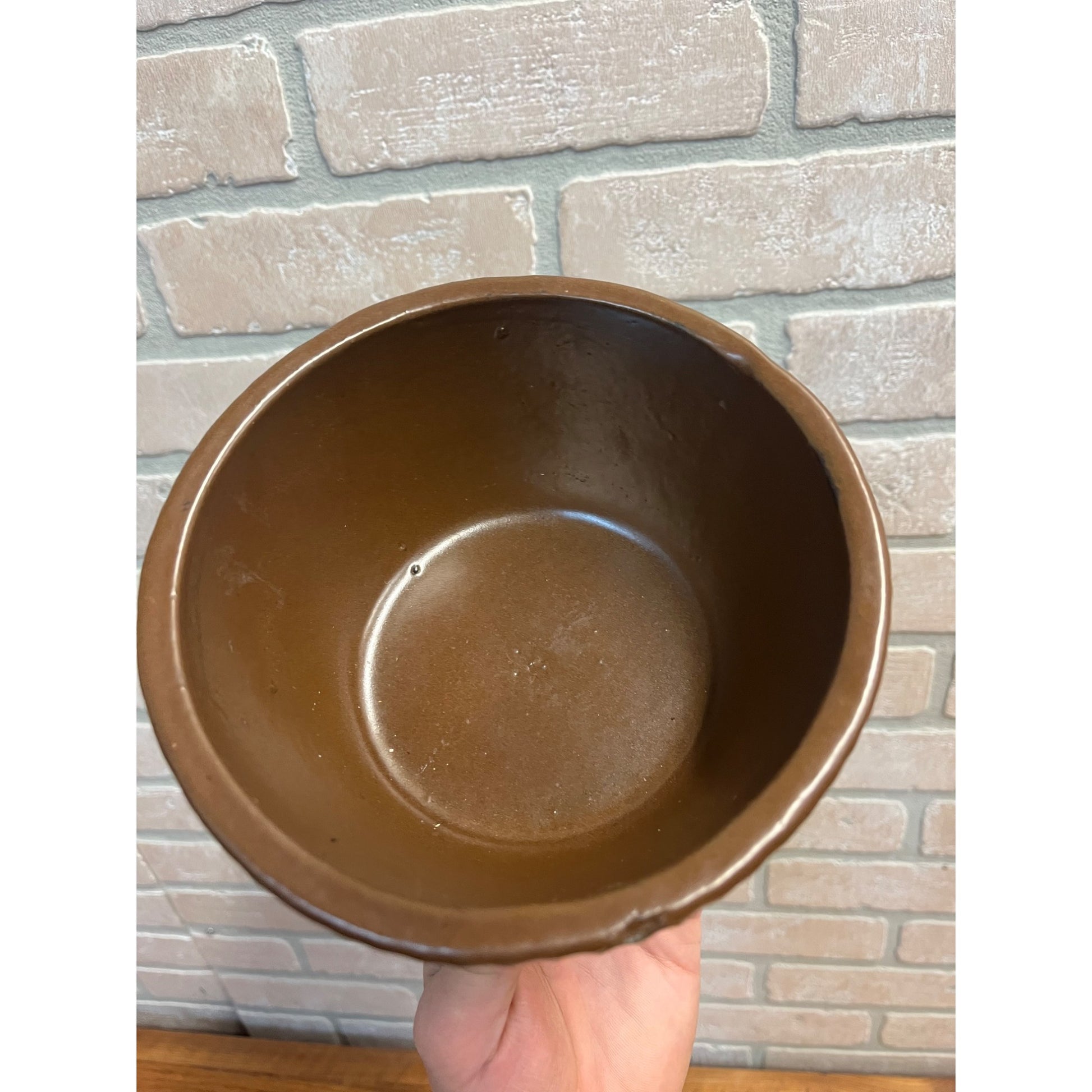 Vintage Zanesville Stoneware Ribbed Brown Candy Bowl ZSC 4404 Mid Century MCM