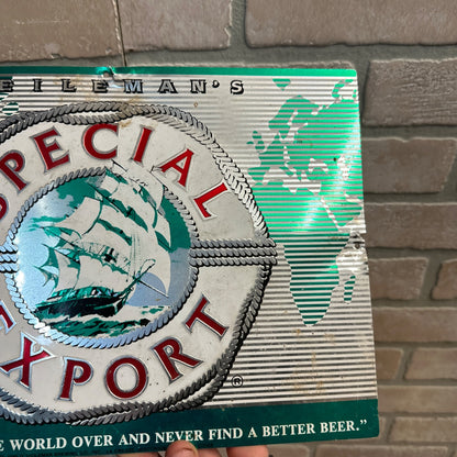 Vintage 1986 Heileman's Special Export Beer Stamped Metal Sign La Crosse Old Style